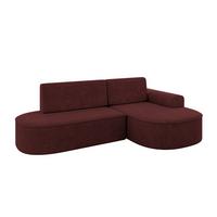 ECKSOFA mit Schlaffunktion und Bettkasten Ottomane Rechts MARI-L1-S - 283x167x73 cm Bordeauxrot Velours - Bordeaux/Schwarz, Holzwerkstoff/Kunststoff (167/283cm) - ALTDECOR