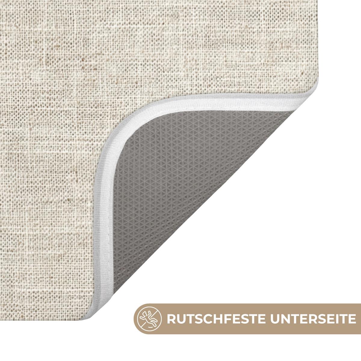 WC-VORLEGER Leinen - Textur - Beige WC Teppich 50x80 cm - Beige, Textil (50/1cm) - OnlyWow