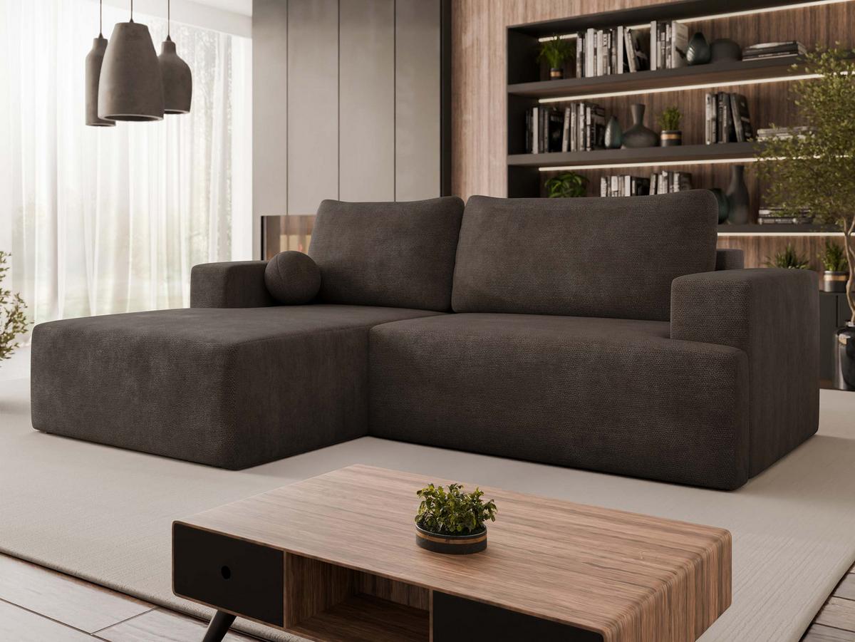 ECKSOFA Mivo, Seite: Links - Wengefarben/Schwarz, Holz/Kunststoff (266/163cm) - MIRJAN24