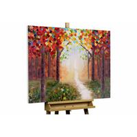 ACRYLBILD HANDGEMALT 100/75 cm - Blau/Gelb, Holz/Textil (100/75cm) - KUNSTLOFT