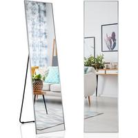 GANZKÖRPERSPIEGEL Silber - Silberfarben, Glas (160/2/40cm) - COSTWAY