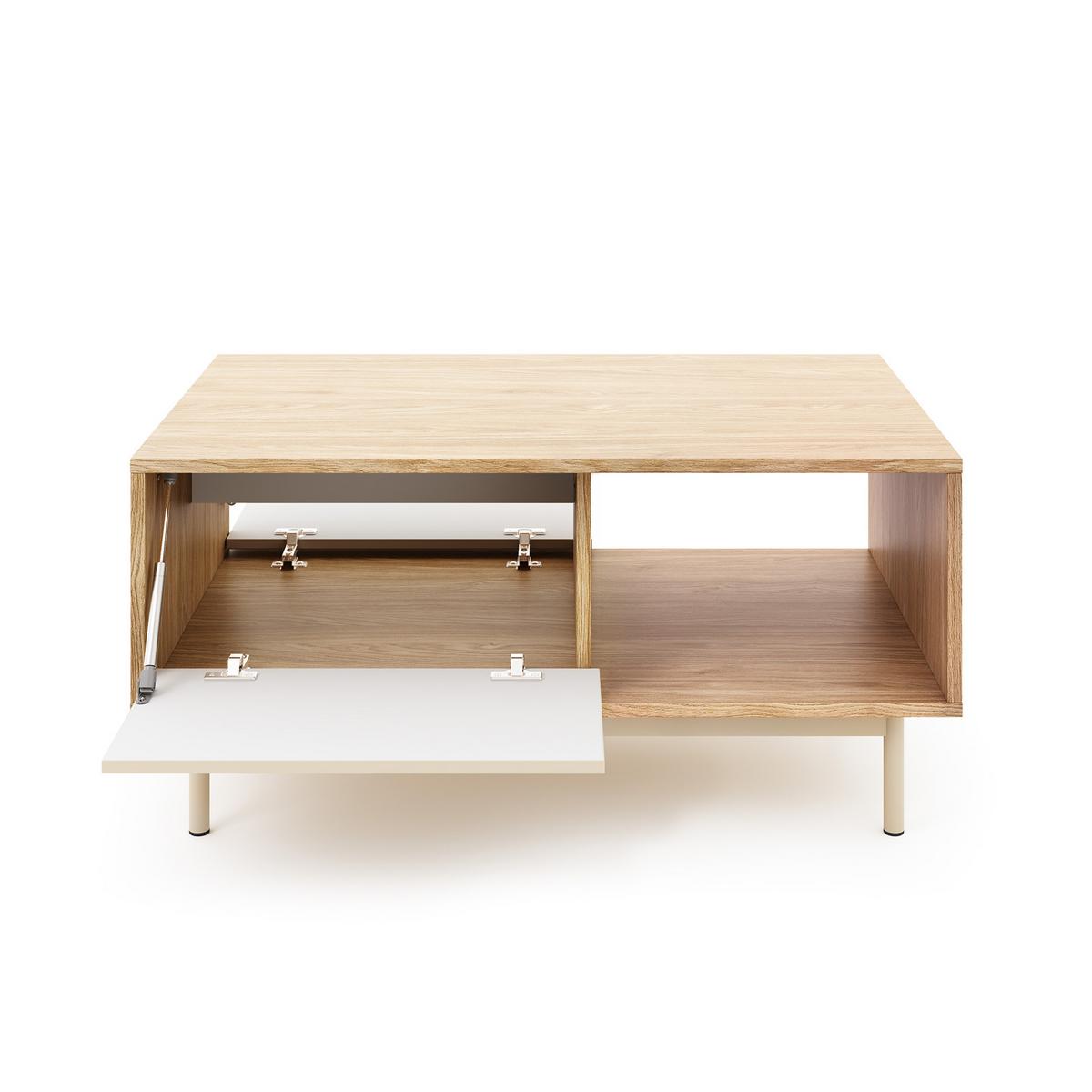 COUCHTISCH Terra mit 2 Türen, Kaschmir/geölte Eiche - Kaschmir, Holzwerkstoff/Metall (60/100/47cm) - Beautysofa