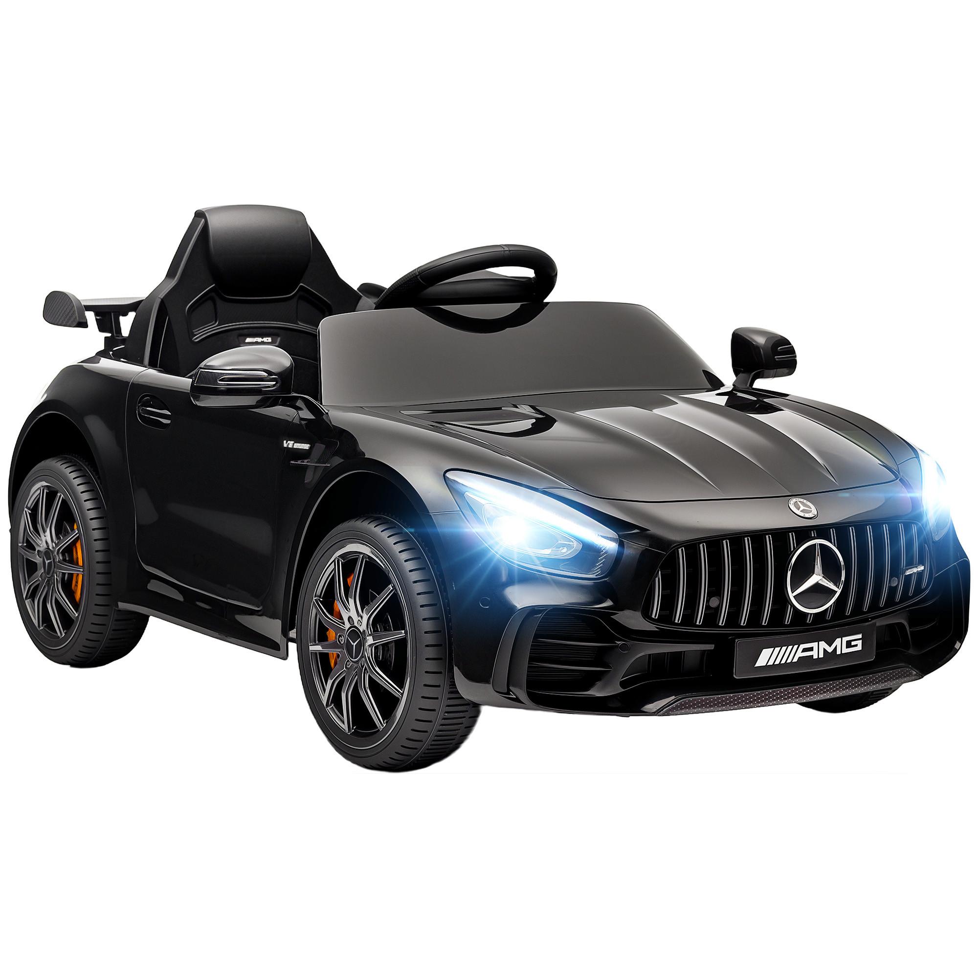 ELEKTRO-KINDERAUTO, Mercedes, 3-5 km/h, Fernbedienung, Licht & Musik, Schwarz - Schwarz, Kunststoff/Metall (108/67/46cm) - AIYAPLAY