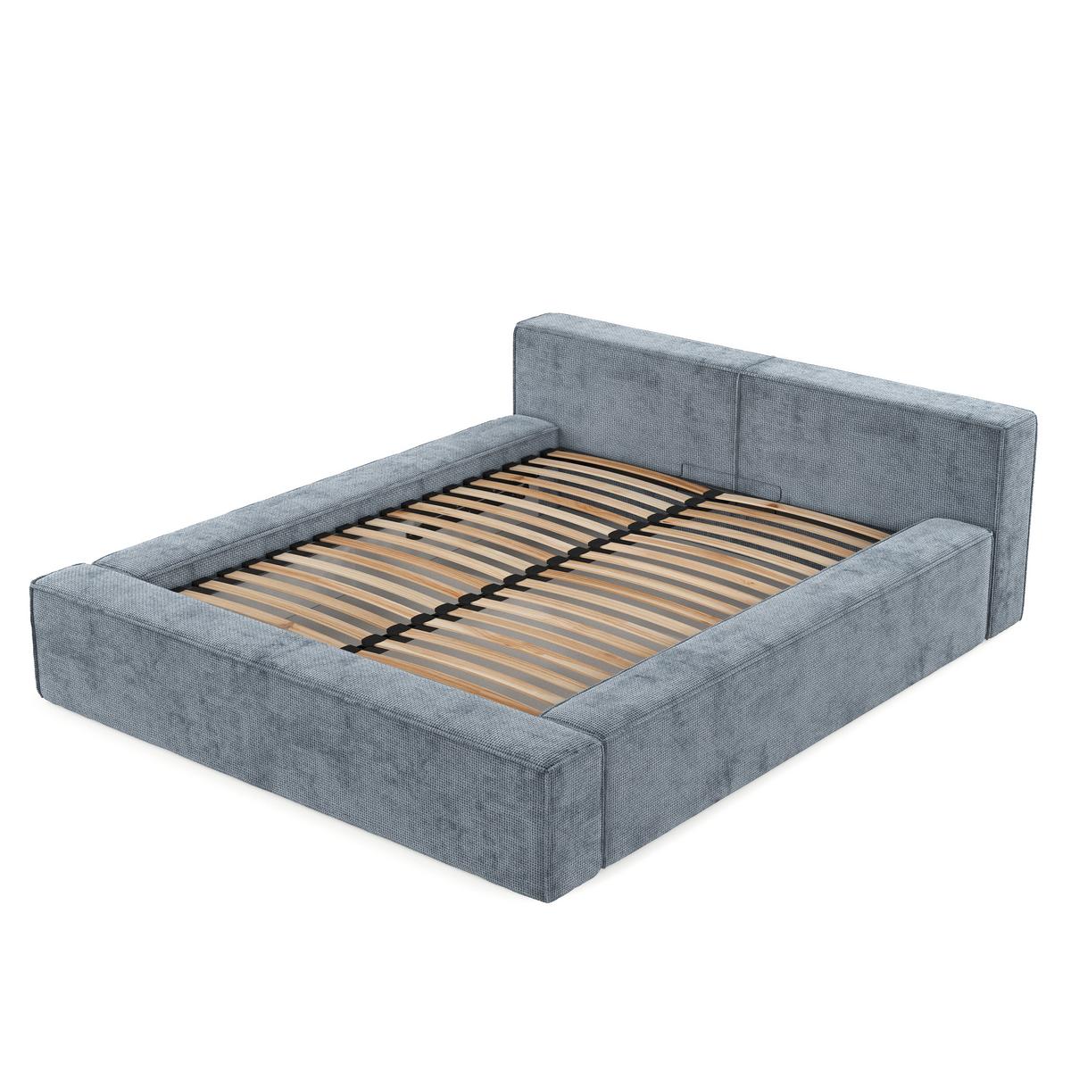 POLSTERBETT Casto mit Stauraum 160/200 cm Hellblau im Bonita Stoff - Schwarz/Naturfarben, Holz/Holzwerkstoff (160/200cm) - AltaBeds