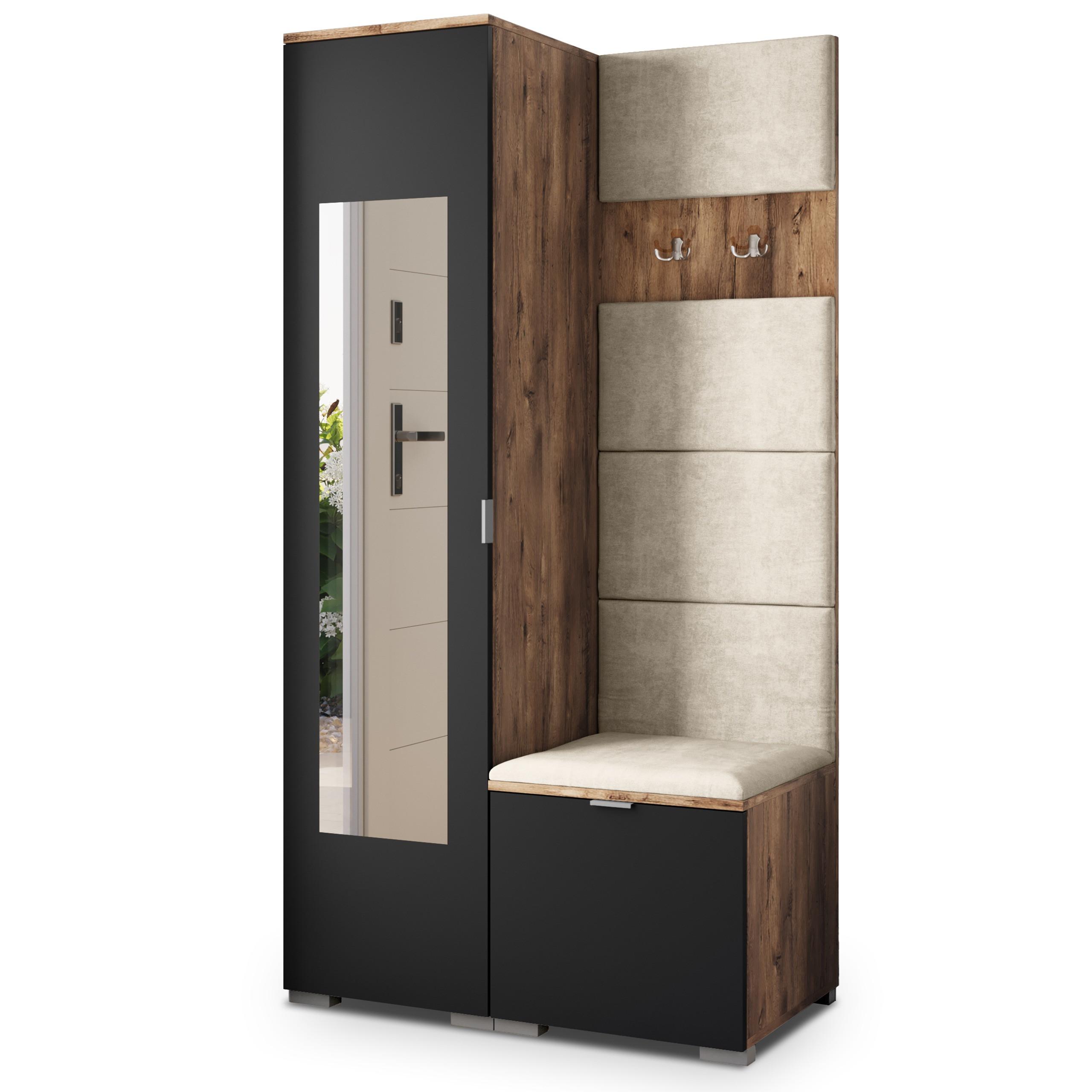 GARDEROBENSCHRANK VIRA 95/181/51 cm Modern Eichefarben - Eichefarben/Beige, Holzwerkstoff (95/181/51cm) - MASSENO