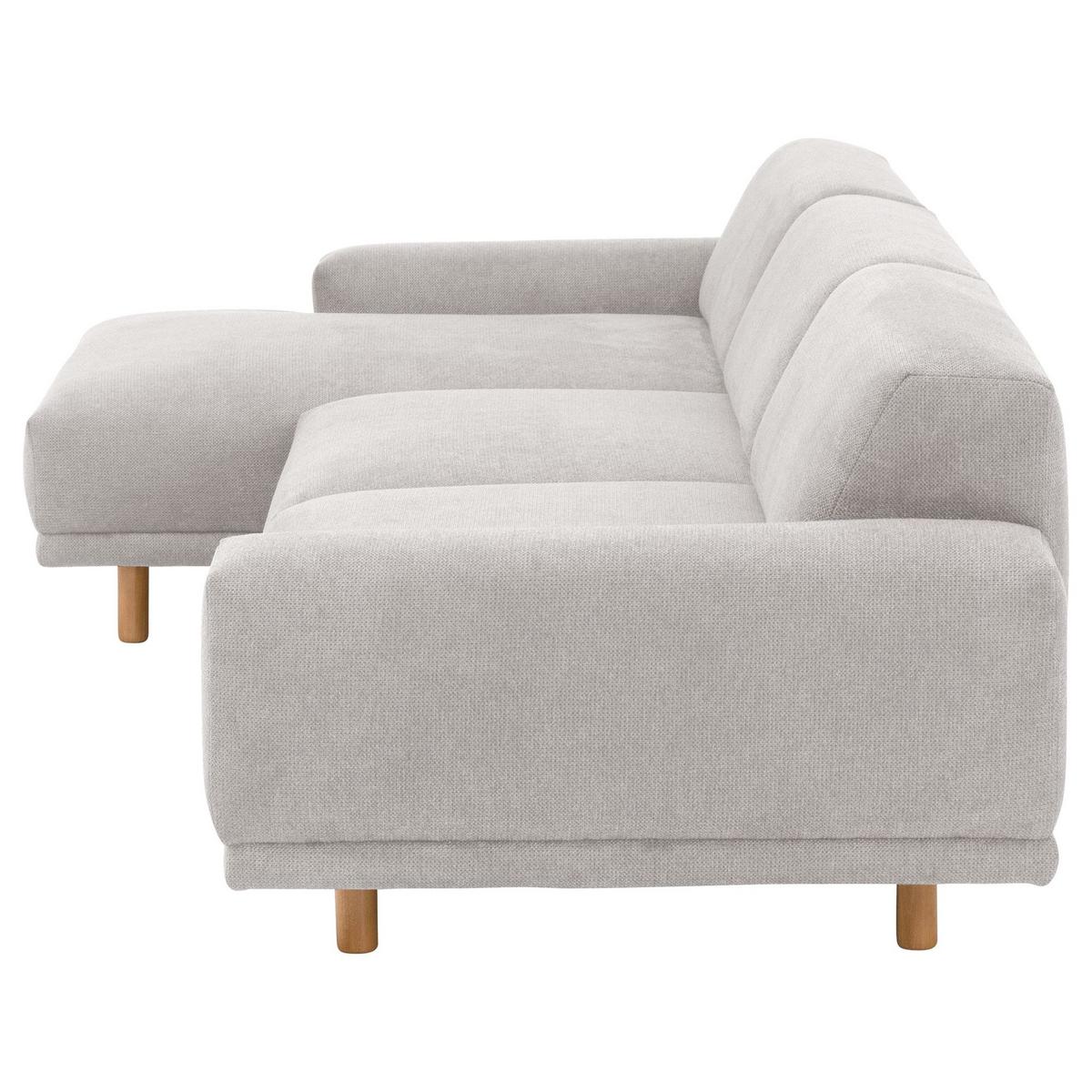 ECKSOFA mit Longchair links Kattryna Flachgewebe silber - Silberfarben, Kunststoff (133/283cm) - 58aufmkessel