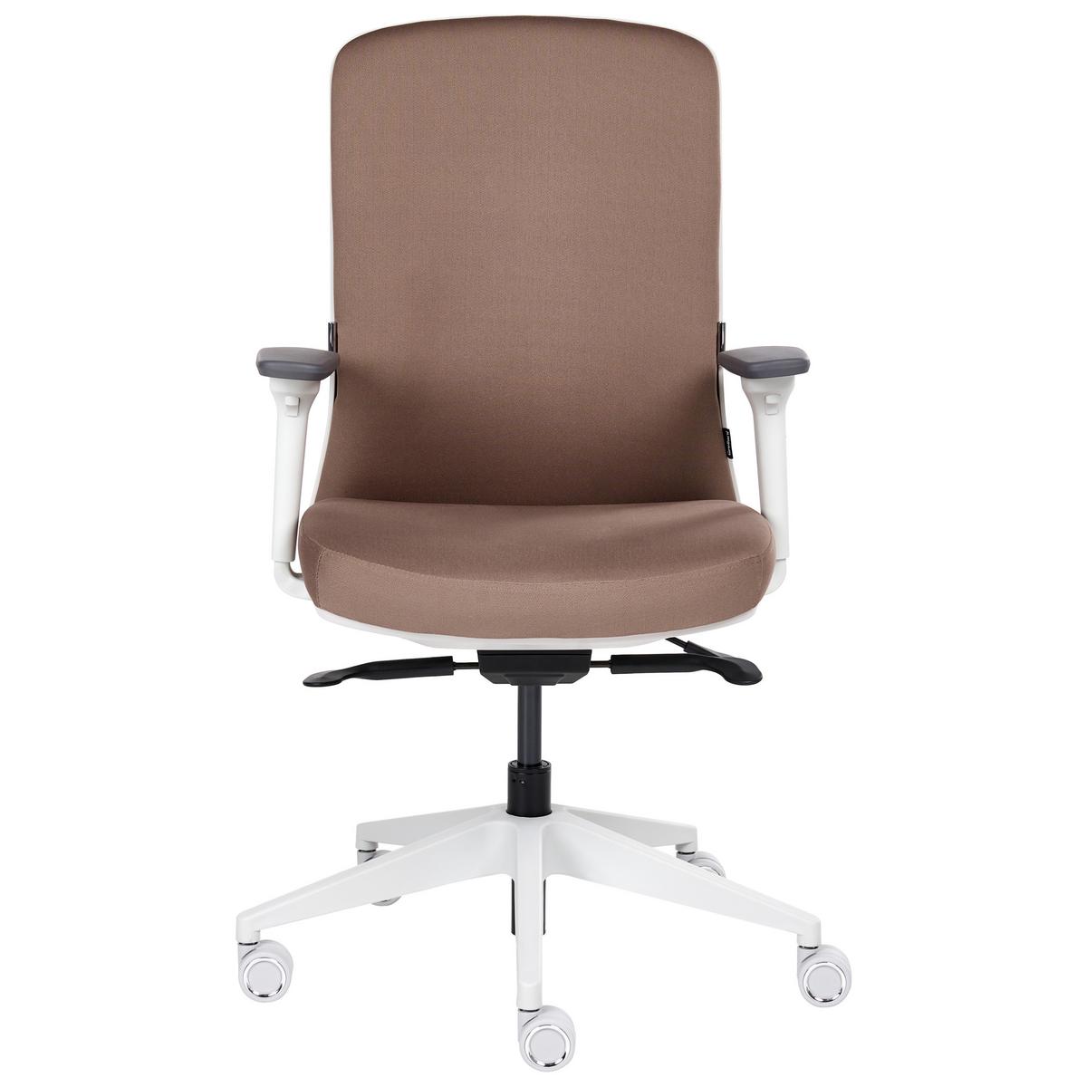 BÜROSTUHL Stoff Braun Kamilon - Schwarz/Braun, Textil (60/98/65cm) - Beliani