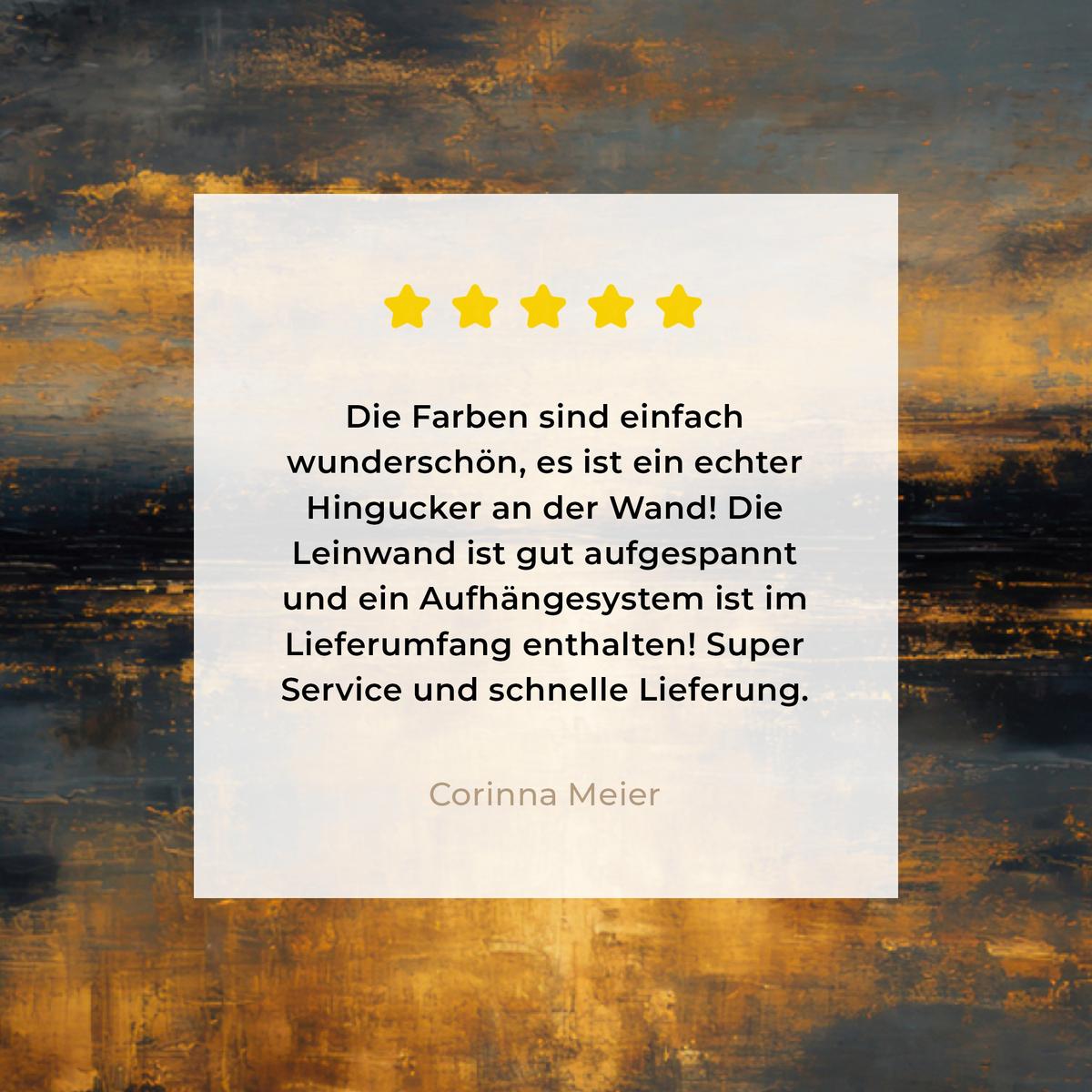 LEINWANDBILD Goldene Reflexion auf dem Wasser Wandbilder 80x60 cm - Anthrazit, Textil (80/60cm) - MuchoWow