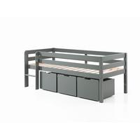 KOJENBETT Karolina 208x83x105 aus Massivholz in Grau - Dunkelgrau, Holz (90/200cm) - 58aufmkessel