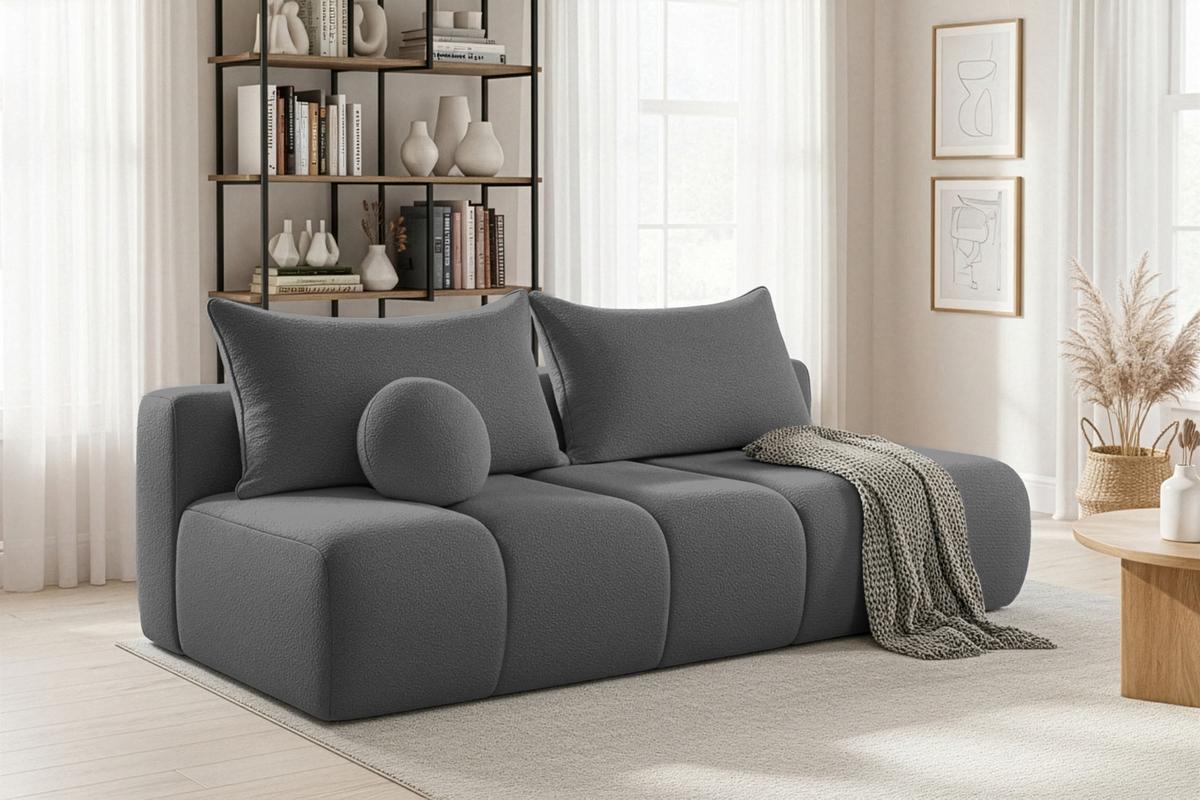 SCHLAFSOFA Milla mit Bettkasten, Grau 205/97/85 cm - Grau, Textil/Metall (205/97/85cm) - WFL GROUP