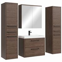 BADMÖBEL-SET Florence 5 Teile Walnuss Braun - 60 x 35 x 51 cm - Eichefarben, Holz (60/51/35cm) - Badplaats