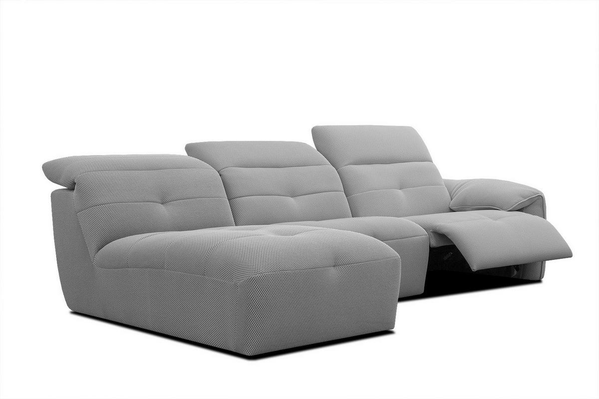 ECKSOFA TRENTO 4-Sitzer mit 1 Relaxfunktion, grau - Schwarz/Grau, Holzwerkstoff/Kunststoff (165/262cm) - Wozimo