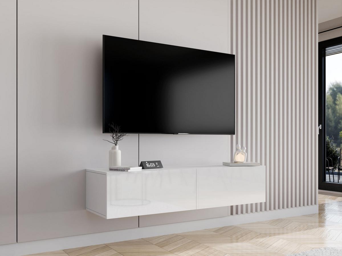 TV-LOWBOARD Vigo 140 - Weiß Hochglanz/Weiß, Holzwerkstoff (140/30/40cm) - MIRJAN24
