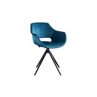 DREHSTUHL ZAJA Petrol Velvet Drehbar (360°) (1er-Set) - Blau/Petrol, Textil (57/85/59cm) - KAWOLA