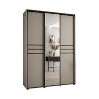 SCHWEBETÜRENSCHRANK 235,2/180/45 3-türig - Kaschmir/Schwarz, Holz/Metall (180/235.2/45cm) - MÖBEL KRYSPOL