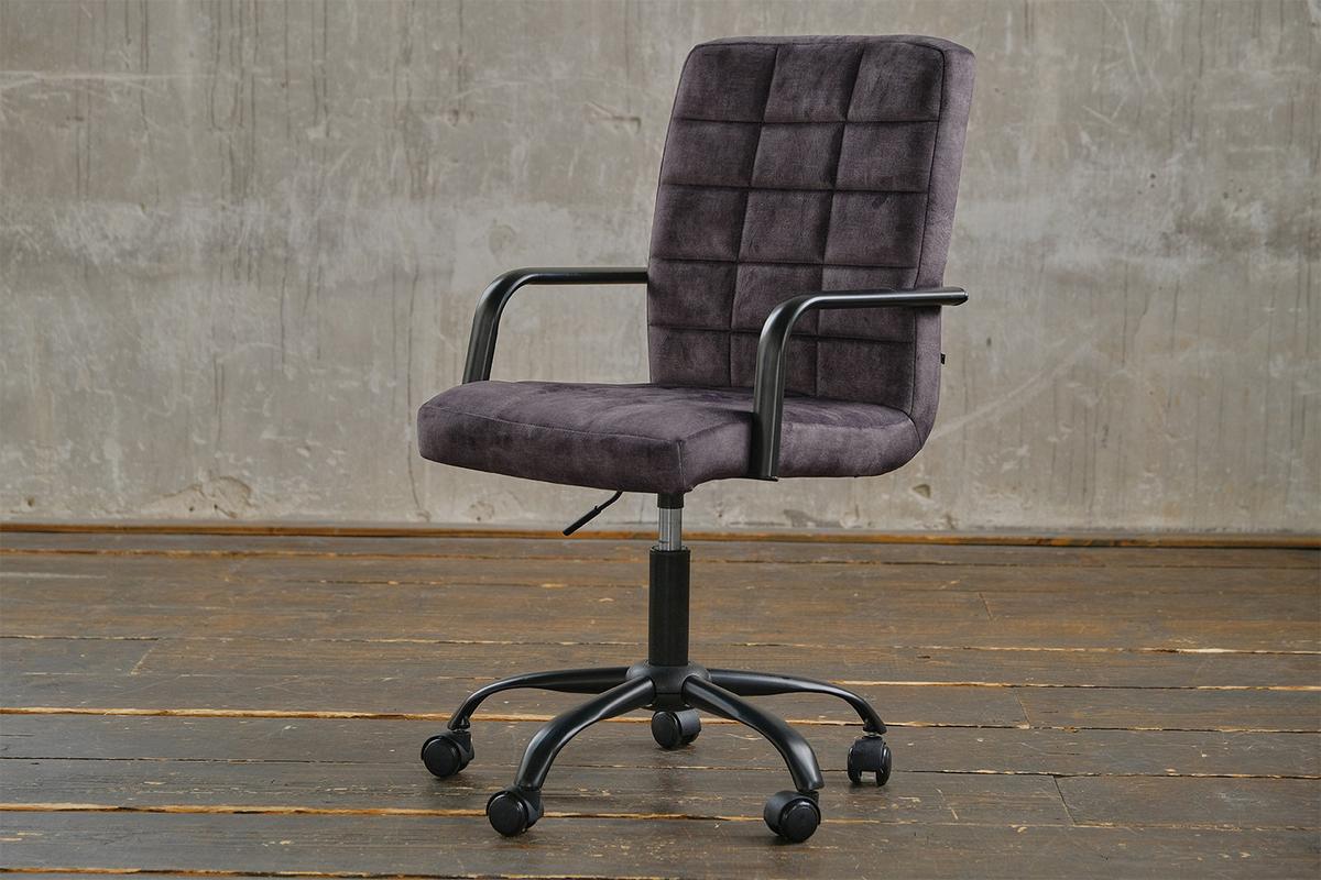 BÜROSTUHL MERLE Grau Velvet - Anthrazit/Schwarz, Textil (52/86/52cm) - KAWOLA