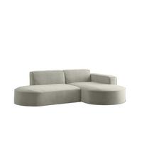 ECKSOFA Palma Xs In Noel - Hellgrau, Holzwerkstoff/Textil (236/165cm) - Fun Möbel