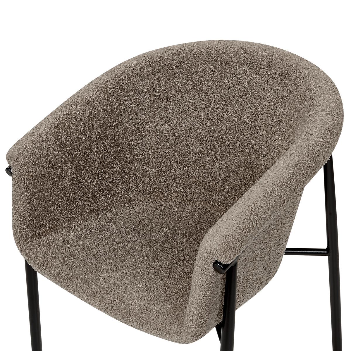 ESSZIMMERSTUHL 2er-Set Bouclé taupe/schwarz Ames - Beige/Schwarz, Textil (59/80/56cm) - Beliani