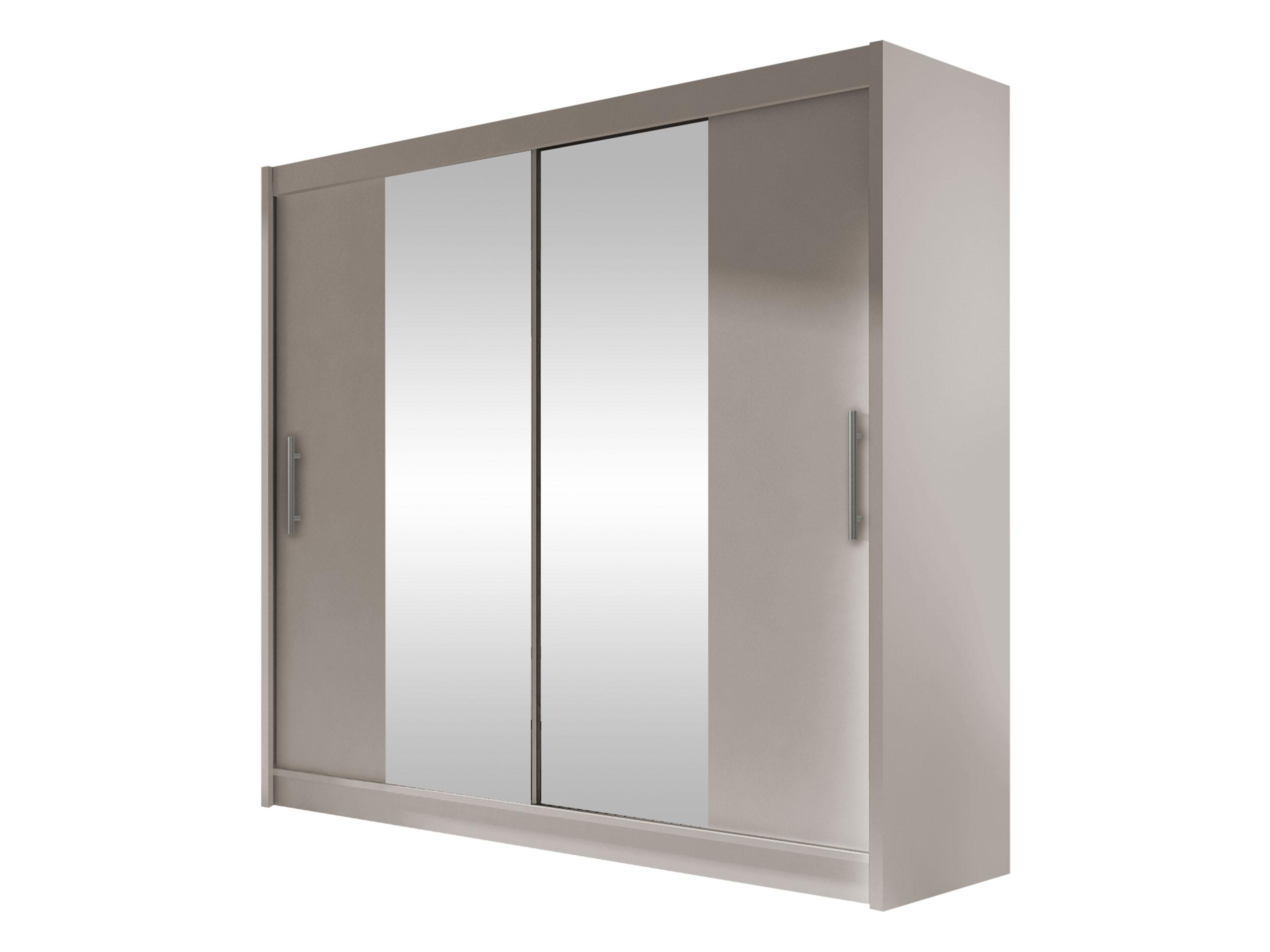 KLEIDERSCHRANK London II - Kaschmir/Silberfarben, Holzwerkstoff/Kunststoff (180/215/58cm) - MIRJAN24