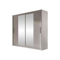 KLEIDERSCHRANK London II - Kaschmir/Silberfarben, Holzwerkstoff/Kunststoff (180/215/58cm) - MIRJAN24