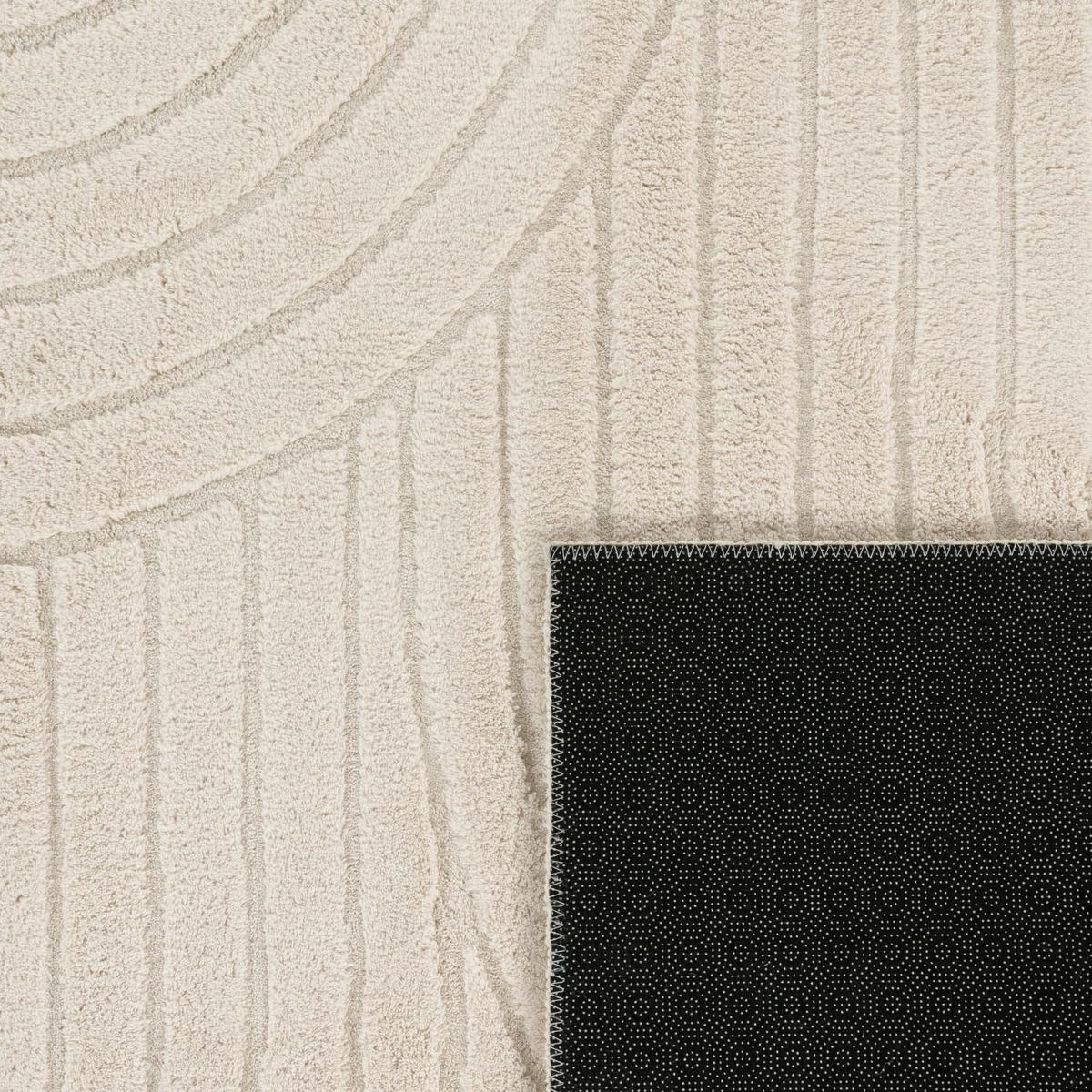 KURZFLORTEPPICH, mit Struktur, aus Polyester, Florhöhe 12 mm, Creme, 80 x 150 cm - Beige, Textil (150/80cm) - KADIMA DESIGN