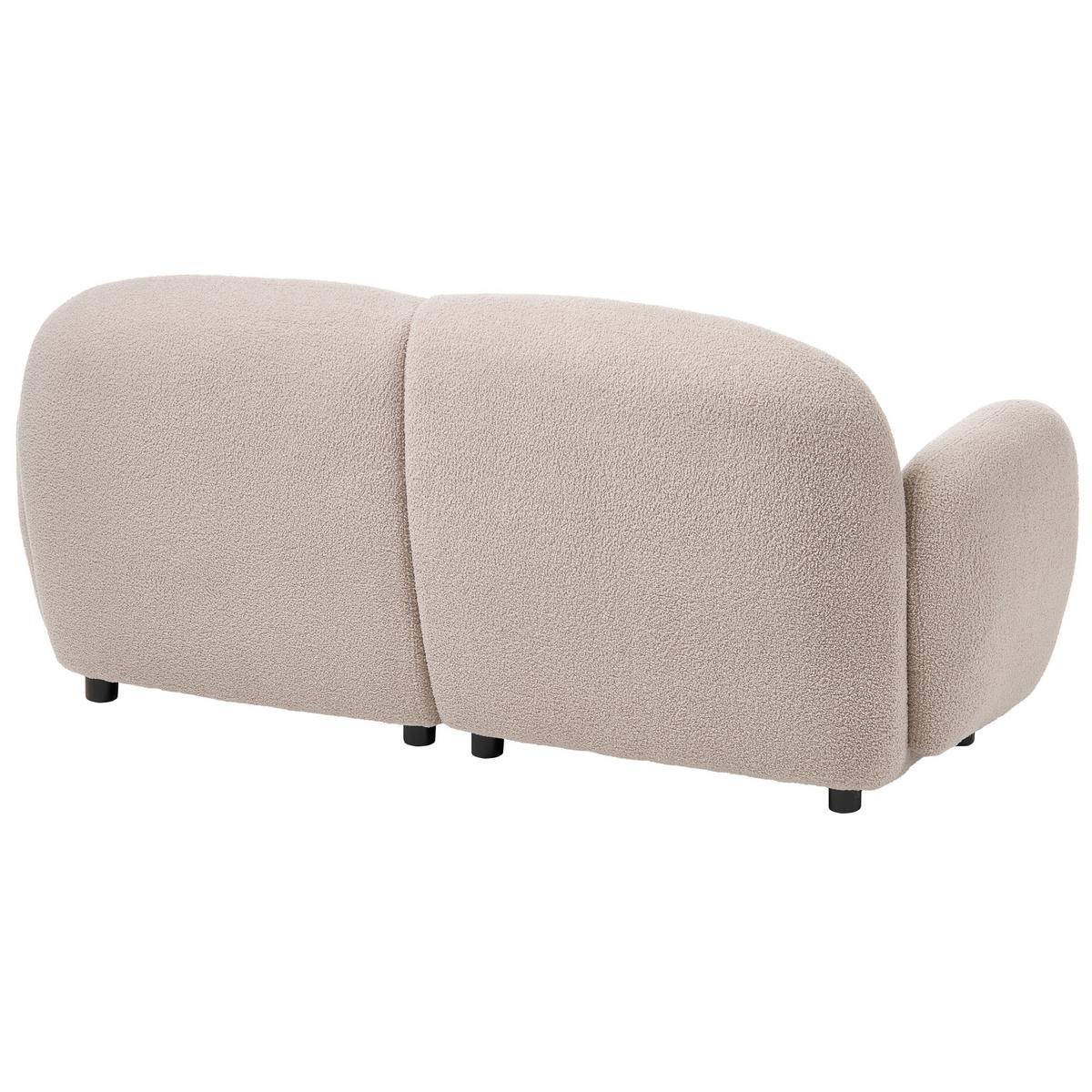 3-SITZER-SOFA Bouclé Beige Jule - Beige/Schwarz, Textil (183/77/82cm) - Beliani