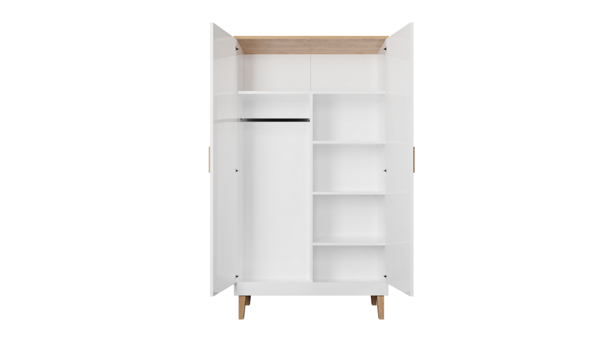 DREHTÜRENSCHRANK Denver - Weiß, Holzwerkstoff (100/184/55cm) - RAUMHIRSCH FURNITURE