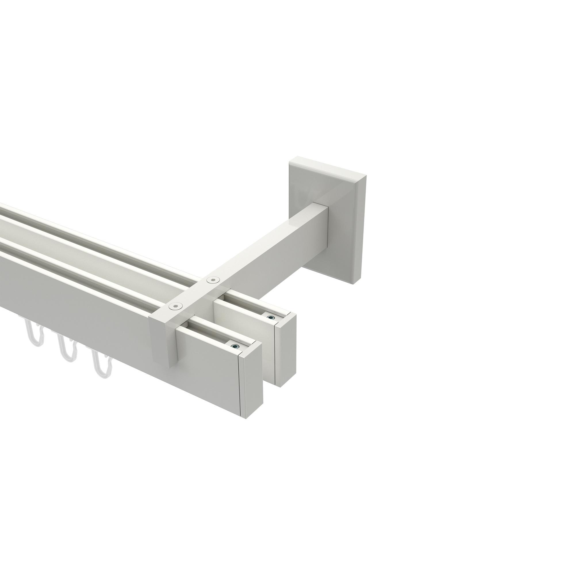 GARDINENSTANGE INNENLAUF Smartline Paxo 260 cm (geteilt in 2 x 130 cm), 2-läufig, 14x35 mm Weiß - Weiß, Metall (260cm) - INTERDECO