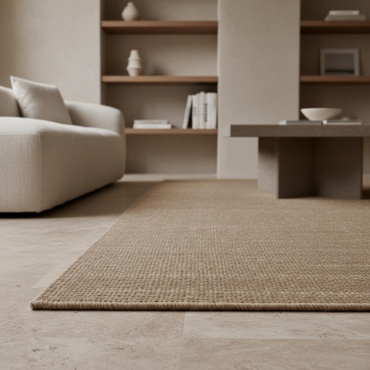 TEPPICH Flachgewebe CIMA in Beige, einfarbig, 80 x 150 cm - Beige, Textil (150/80cm) - KADIMA DESIGN