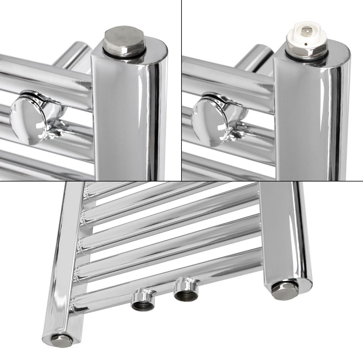 BADHEIZKÖRPER Sahara 300x1400 mm Chrome gerade mit Ventil Eckform - Chromfarben, Metall (30/140/3cm) - LuxeBath