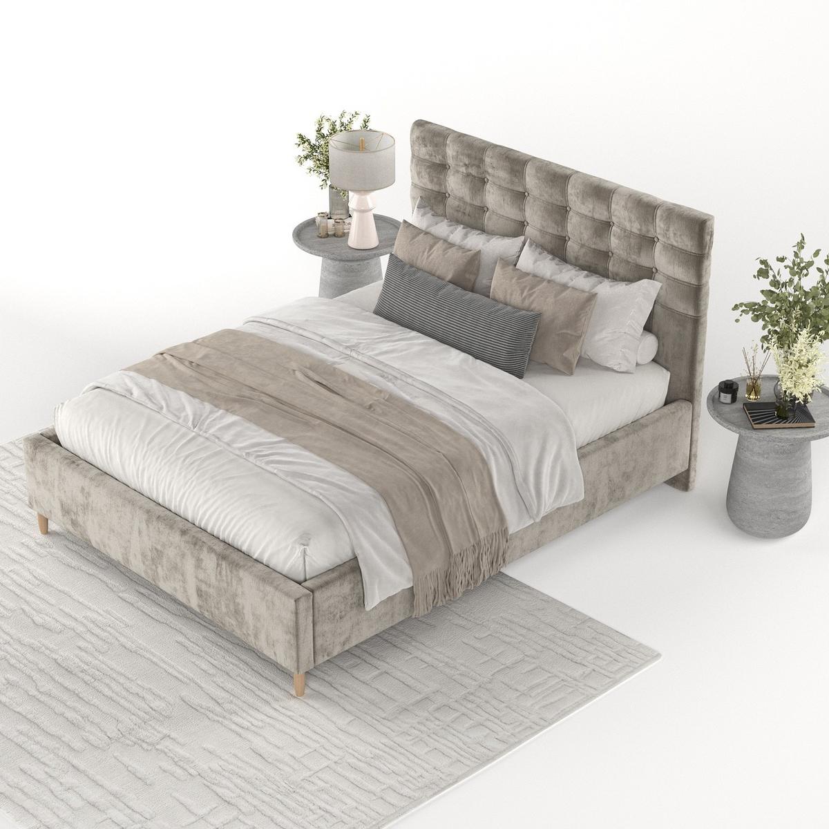 POLSTERBETT Soma 180/200 cm Beige im Lotta Stoff - Beige/Naturfarben, Holz/Holzwerkstoff (180/200cm) - AltaBeds