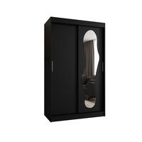 SCHIEBETÜRENSCHRANK mit Spiegel ULTRA 200/120/62 2-türig - Silberfarben/Schwarz, Holz (120/200/62cm) - MÖBEL KRYSPOL