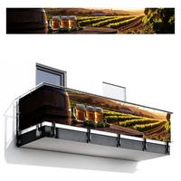 BALKON-SICHTSCHUTZ Bier - Hopfen - Landschaft Balkon Deko 500x75 cm - Grün, Kunststoff (500/75cm) - MuchoWow