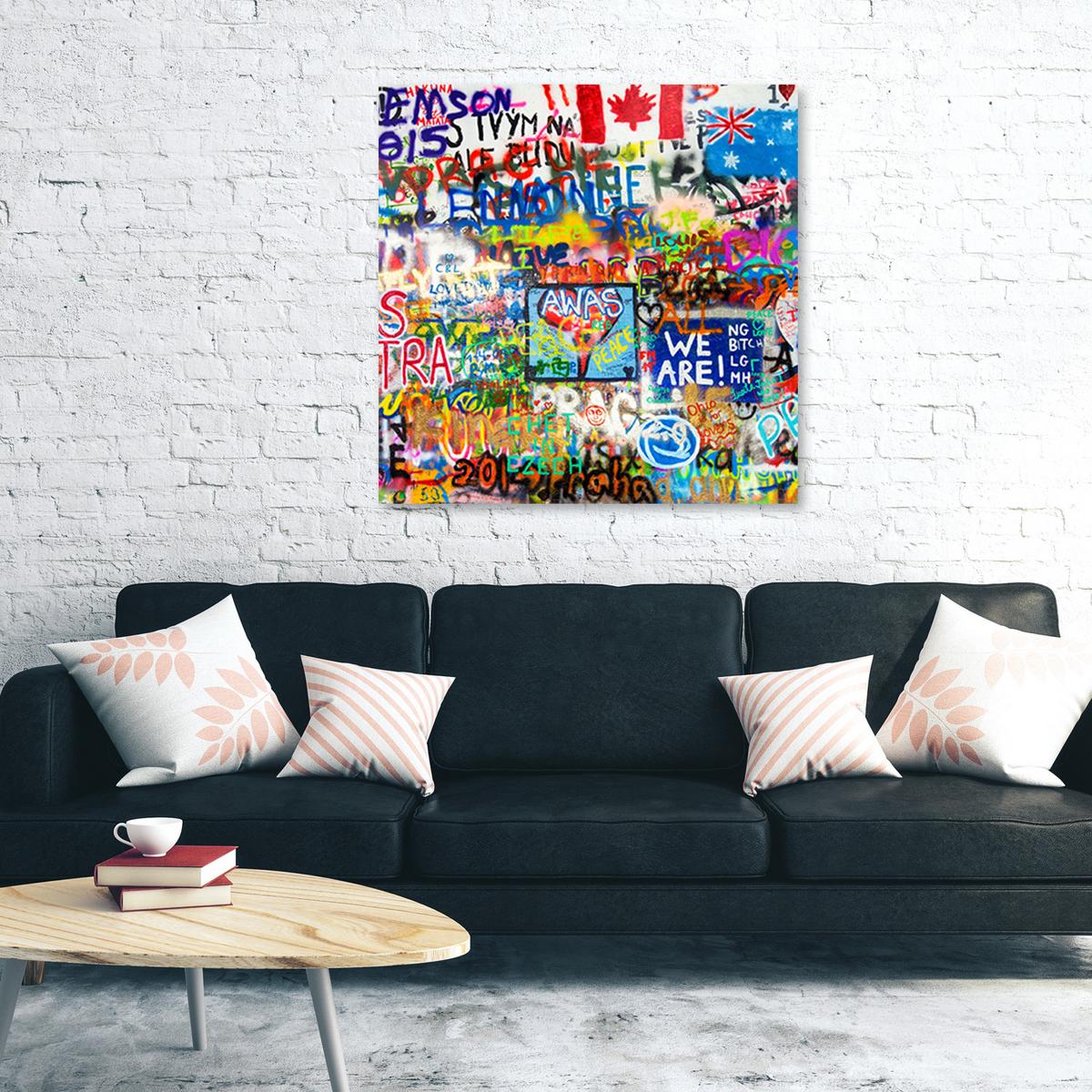 LEINWANDBILD, Abstrakt-Farben 40x40cm - Multicolor, Textil (40/40cm) - Feeby