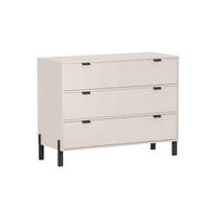 KOMMODE MINO 109/85/45cm mit 3 Schubladen Türen Beige - Beige, Holzwerkstoff (109/85/45cm) - MASSENO
