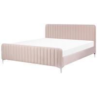 POLSTERBETT 180/200cm Pastellrosa Lunan - Pink, Textil (180/200cm) - Beliani