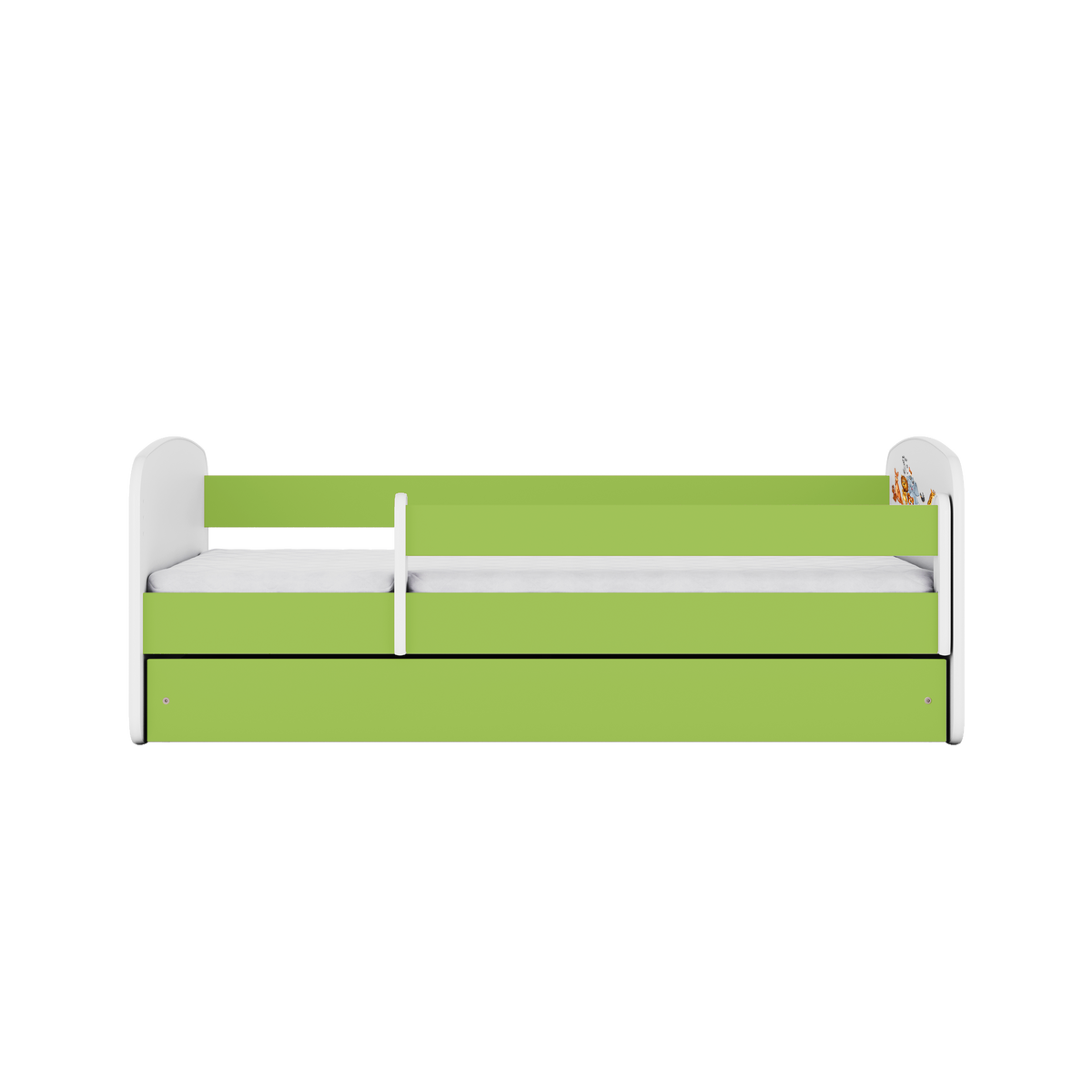 KINDERBETT Tiere mit Schublade 140/70 80/61/144 - Grün, Holzwerkstoff (70/140cm) - RAUMHIRSCH FURNITURE