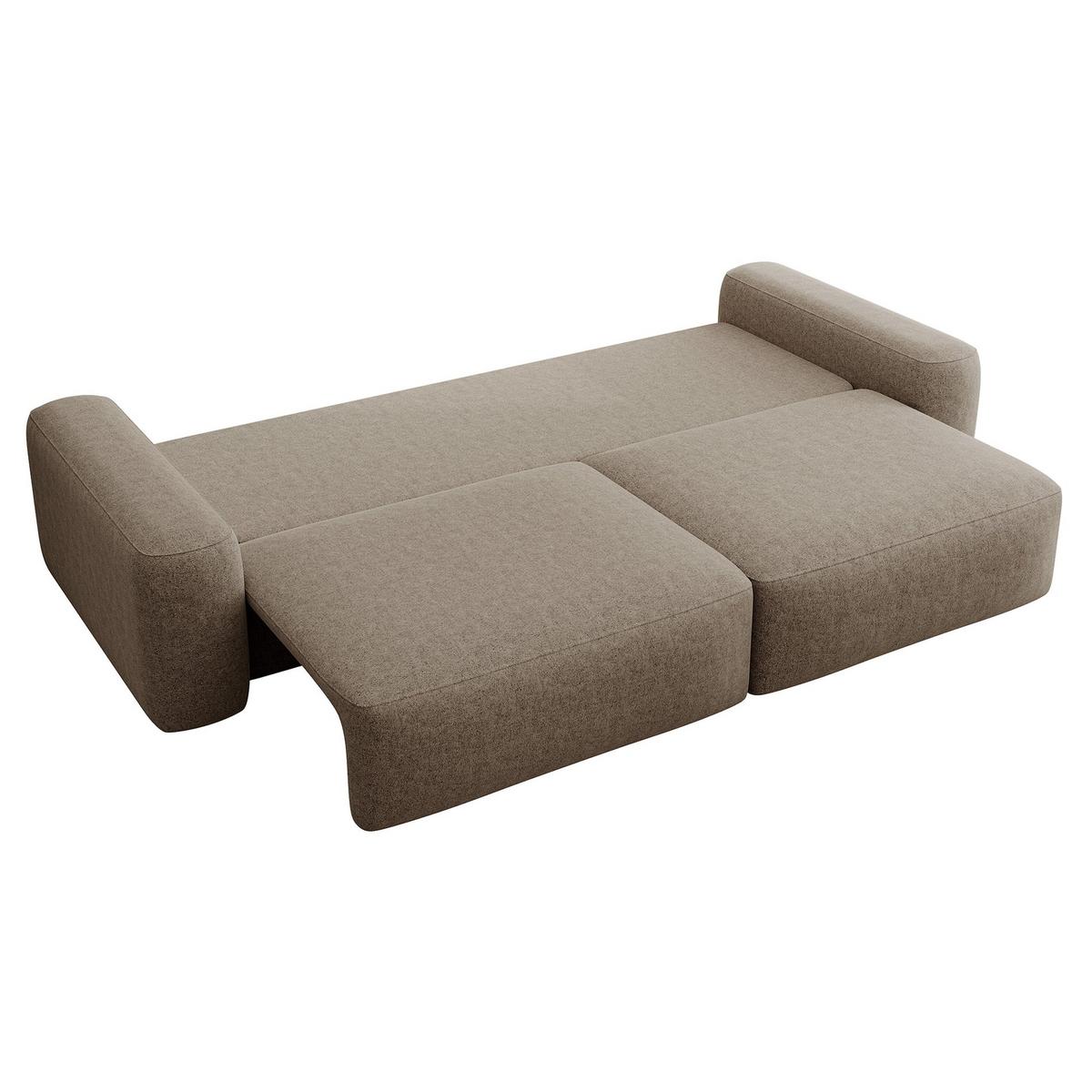 SCHLAFSOFA Carnos Hellbraun Chenille - Hellbraun/Schwarz, Kunststoff/Textil (257/82/105cm) - Selsey