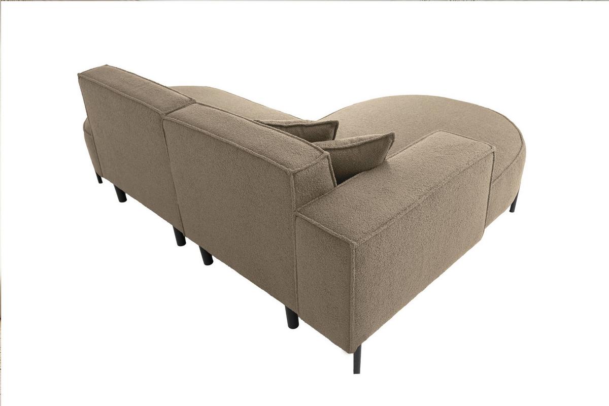 ECKSOFA Hana Loft 3-Sitzer Ecke Links, Boucle, Dunkelbeige 241/80/168 cm - Sandfarben/Beige, Textil/Metall (241/168cm) - WFL GROUP