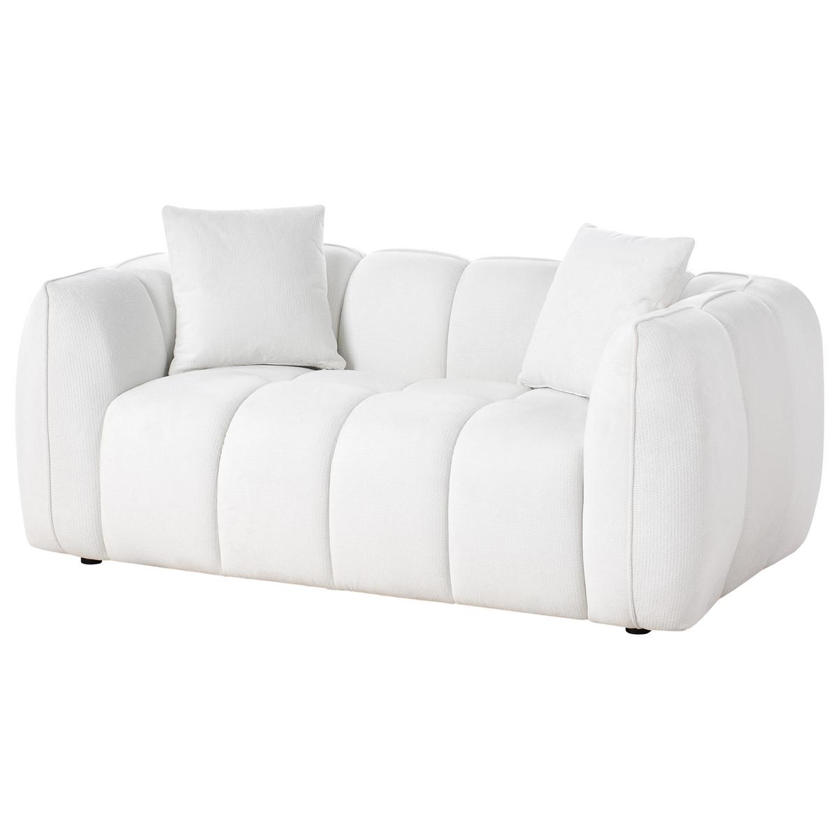2-SITZER-SOFA Stoff Cremeweiß Ness - Creme, Textil (170/68/85cm) - Beliani