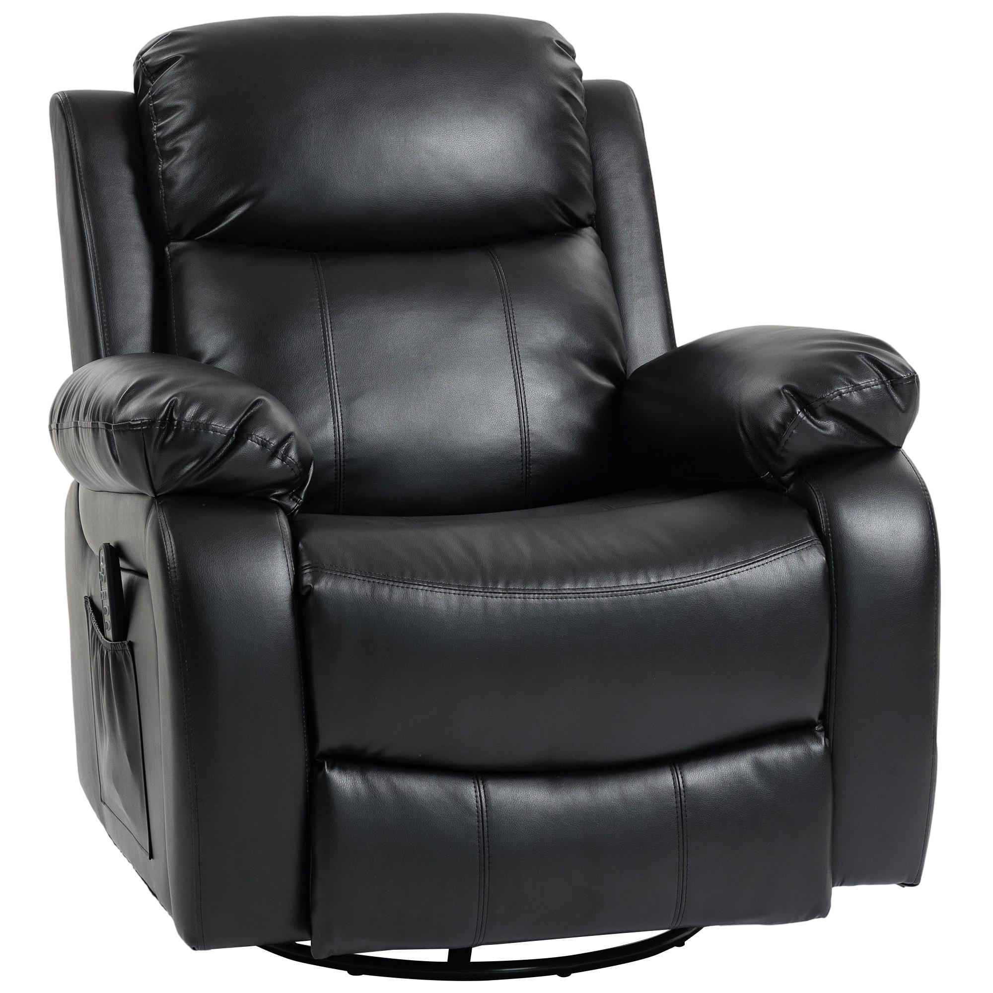 MASSAGESESSEL Kunstleder Metall Schwarz - Schwarz, Textil/Metall (92/100/98cm) - HOMCOM
