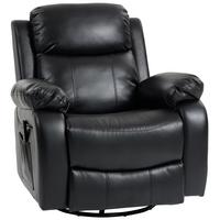 MASSAGESESSEL Kunstleder Metall Schwarz - Schwarz, Textil/Metall (92/100/98cm) - HOMCOM