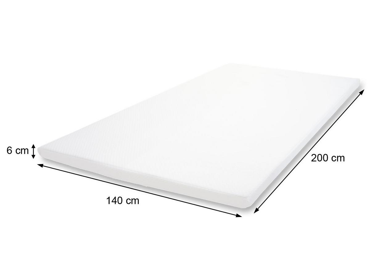 KALTSCHAUM-MATRATZENTOPPER 6CM Weiß - Weiß, Textil (200/140/6cm) - MCW