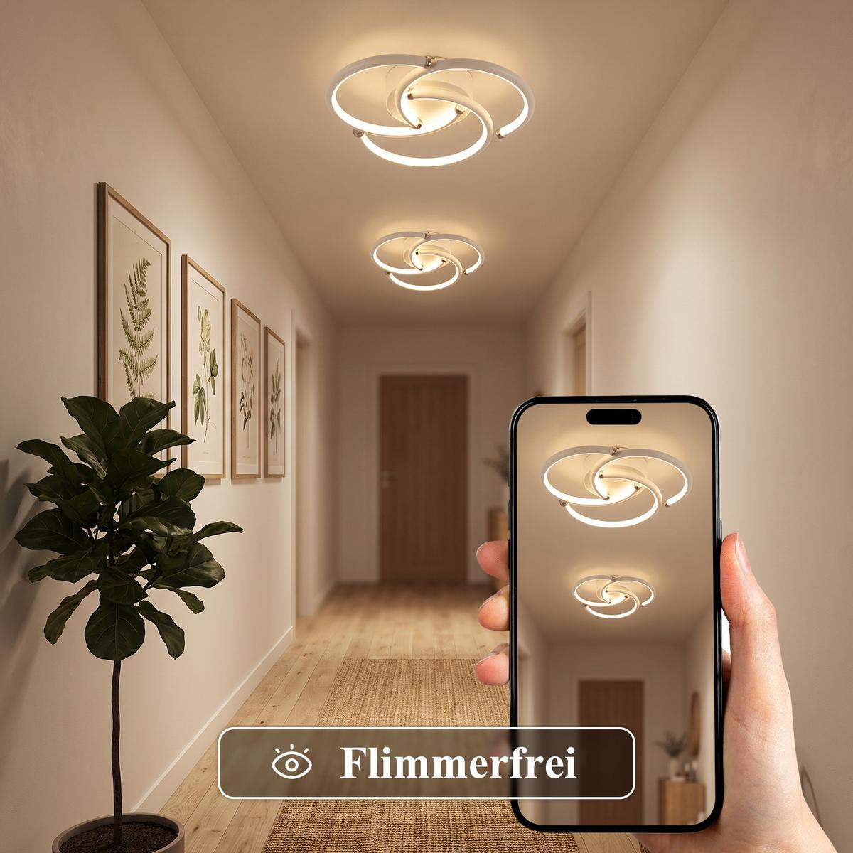 LED DECKENLEUCHTE Yvith 24/23.5/5.2 cm - Weiß, Kunststoff/Metall (24/23.5/5.2cm) - ZMH