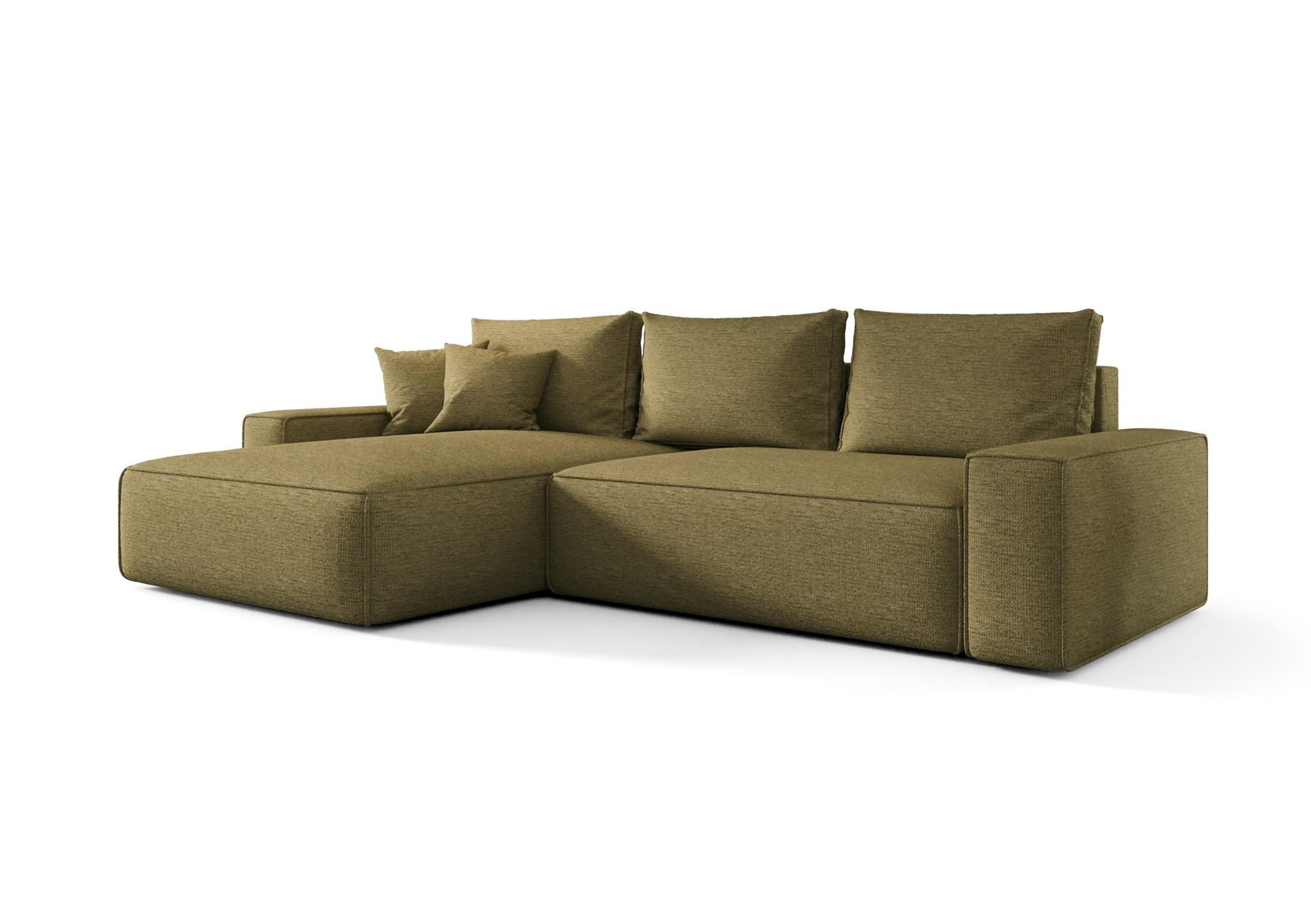 ECKSOFA Walken Mit Schlaffunktion - Grün, Holzwerkstoff/Textil (280/185cm) - Fun Möbel