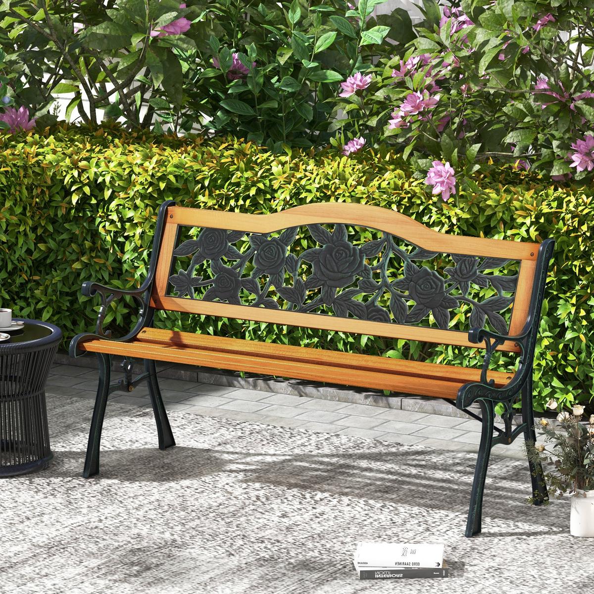 PARKBANK Natur - Naturfarben, Holz (127.5/73.5/52.5cm) - COSTWAY