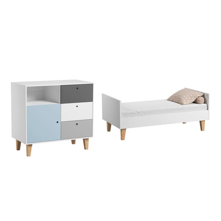 BABYZIMMER 2-teilig Concept blau - Blau, Holzwerkstoff (144.5/97/75cm) - Petits-meubles