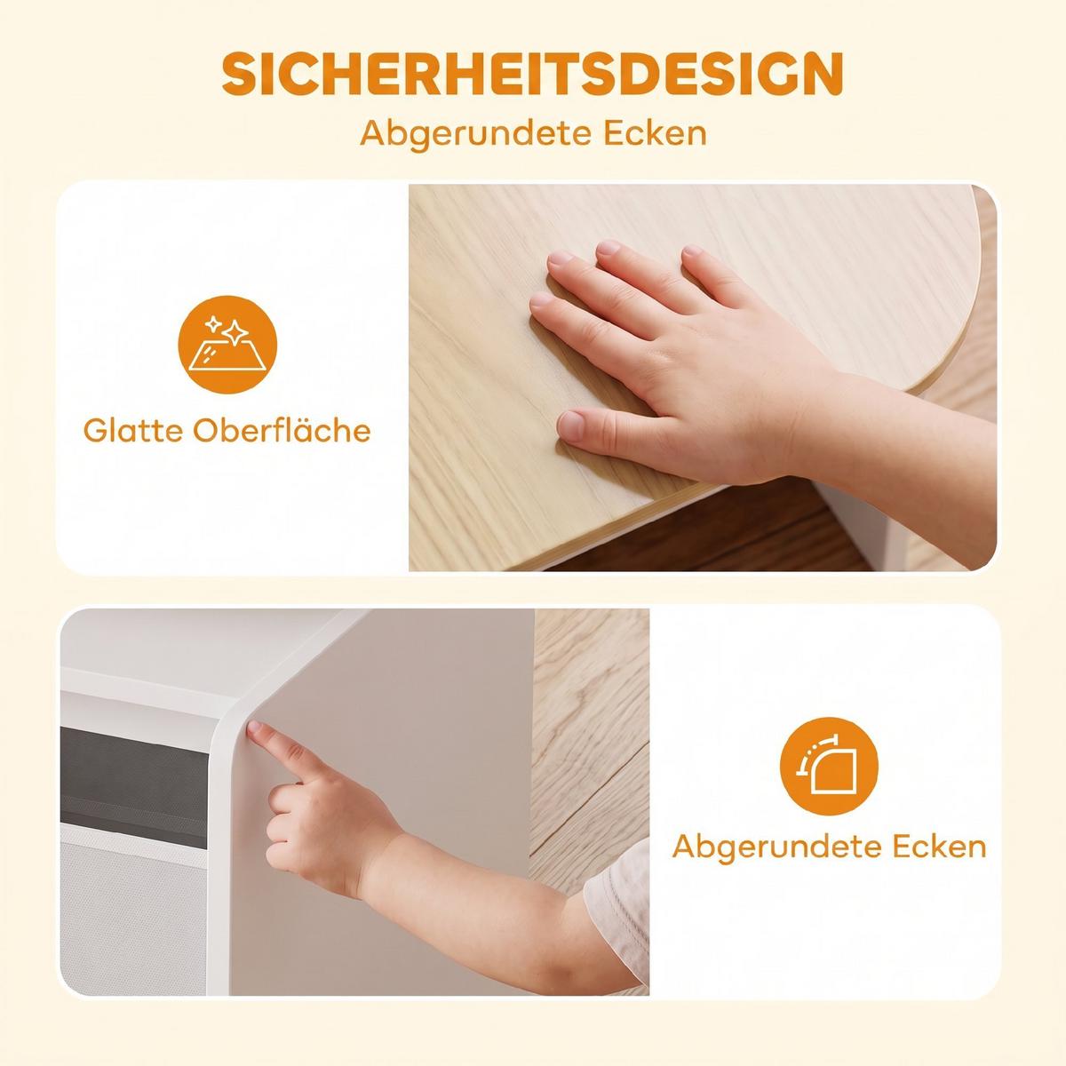 KINDERTISCH-MIT-STUHL MDF Vliesstoff Weiß - Weiß, Holzwerkstoff (51/59/58.5cm) - AIYAPLAY
