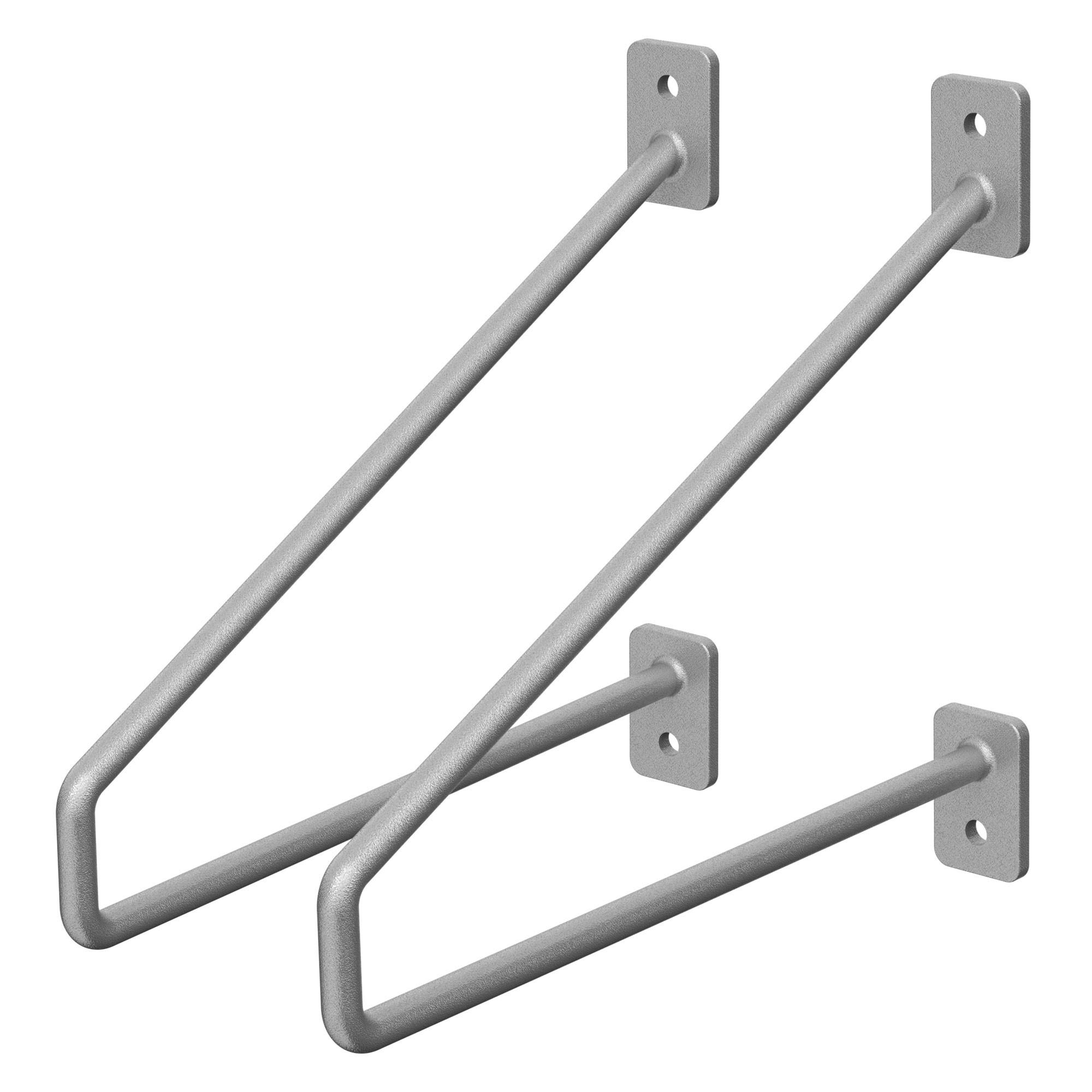 REGALHALTERUNG 2er Set - Grau, Metall (18/2.3/22cm) - ML-DESIGN
