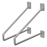 REGALHALTERUNG 2er Set - Grau, Metall (18/2.3/22cm) - ML-DESIGN